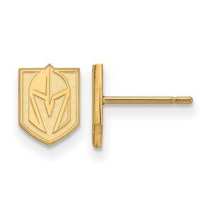 SS 14k Yellow Gold Plated NHL Vegas Golden Knights XS Post Earrings